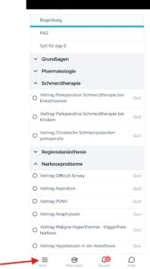 Menü geöffnet